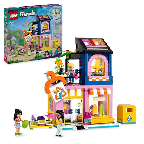 LEGO Friends Boutique Vintage, Giochi Socio-Emotivi per Bambine e Bambini da 6 Anni in su con Negozio Giocattolo di Vestiti alla Moda da Costruire, 3 Mini Bamboline e un Gatto, Idea Regalo 42614