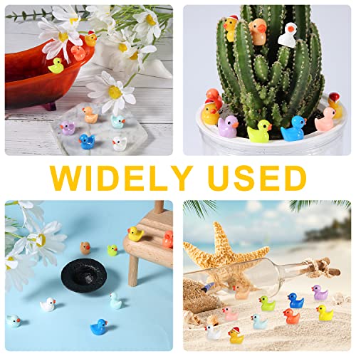 LUTER 100 Pezzi Mini Anatre in Resina, Anatra in Miniatura Piccole Anatre Figure di Anatra per Casa delle Bambole Artigianato DIY Paesaggio del Giardino Decorazioni per Casa (Multi Colori e Stili) - immagine 8