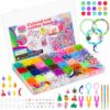 Lanvixo 2500 Pezzi+ Kit Elastici per Braccialetti, 30 Colori Elastico per Braccialetti Bambina con Ganci Telaio in 40 Scatole, Set Braccialetti fai da te Regali per Bambini 6-12 Anni