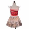 Lito Angels Vestito Vaiana Costume Oceania con Collana per Bambina, Rosso - immagine 3