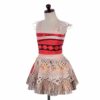 Lito Angels Vestito Vaiana Costume Oceania con Collana per Bambina, Rosso - immagine 4