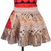 Lito Angels Vestito Vaiana Costume Oceania con Collana per Bambina, Rosso - immagine 6