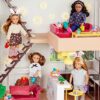 Lori Dolls - Soggiorno, cucina, camera da letto, patio all'aperto - Casa delle bambole e accessori per mini bambole - Playset con bambola da 15 cm - 3 set di mobili - 3 anni+ (LO37071Z) - immagine 4