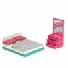Lori Dolls - Soggiorno, cucina, camera da letto, patio all'aperto - Casa delle bambole e accessori per mini bambole - Playset con bambola da 15 cm - 3 set di mobili - 3 anni+ (LO37071Z) - immagine 7