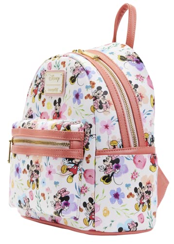 Loungefly Disney Mickey Minnie Mouse Mini Zaino Borsa AOP Floreale, Multicolore, Mini, Mini zaino - immagine 4