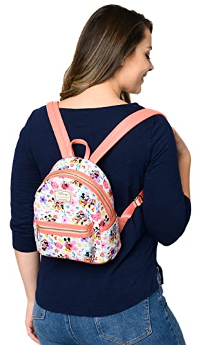 Loungefly Disney Mickey Minnie Mouse Mini Zaino Borsa AOP Floreale, Multicolore, Mini, Mini zaino - immagine 6