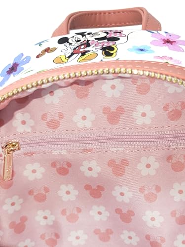 Loungefly Disney Mickey Minnie Mouse Mini Zaino Borsa AOP Floreale, Multicolore, Mini, Mini zaino - immagine 7