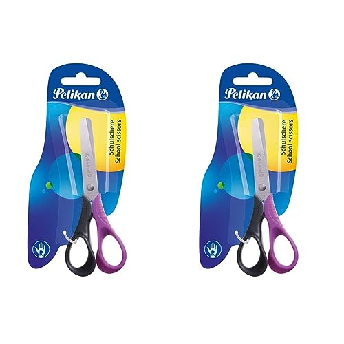 Pelikan Forbici, 13 cm, per Destri, Lame Acciaio Inossidabile, Ottimi per Scuola, Colori Assortiti