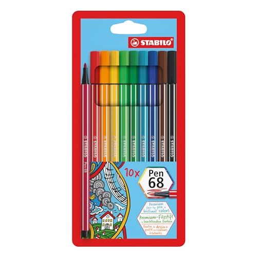 Pennarello Premium - STABILO Pen 68 - Astuccio da 10 - Colori assortiti - immagine 2