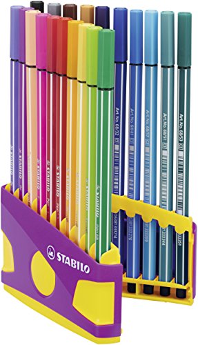Pennarello Premium - STABILO Pen 68 Colorparade in Lilla - Astuccio da 20 - Colori assortiti - immagine 3