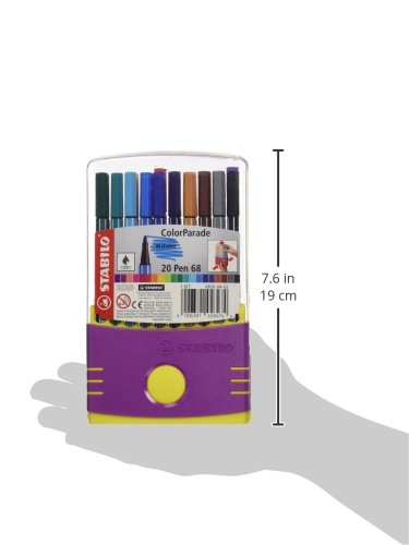 Pennarello Premium - STABILO Pen 68 Colorparade in Lilla - Astuccio da 20 - Colori assortiti - immagine 10