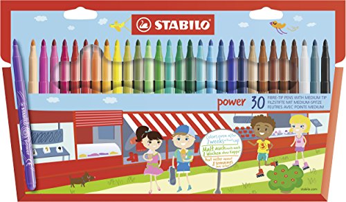 Pennarello - STABILO power - Punta Media - Astuccio da 30 - Colori assortiti - immagine 2