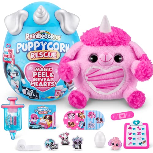 Rainbocorns Puppycorn Rescue Surprise, Barboncino Animale di Peluches da Collezione a Sorpresa, Colore Poodle, 9261A - immagine 3