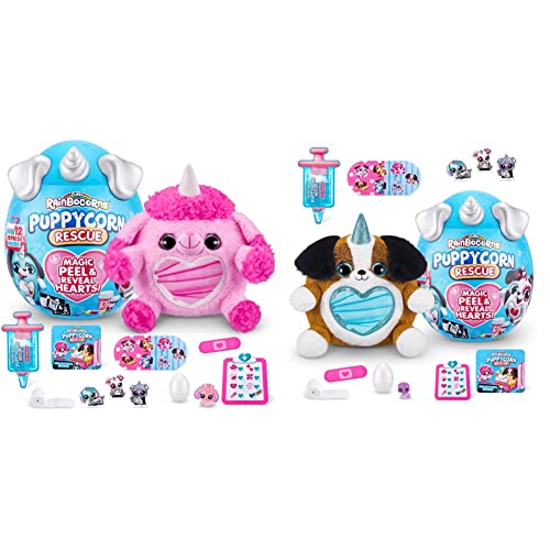 Rainbocorns Puppycorn Rescue Surprise, Barboncino Animale di Peluches da Collezione a Sorpresa, Colore Poodle, 9261A
