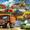 Ravensburger Puzzle da 100 pezzi con veicoli da costruzione, con pezzi extra grandi, per bambini dai 6 anni in su