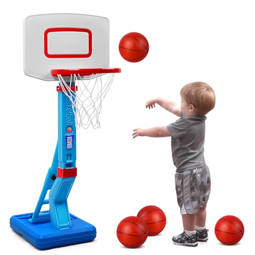 AolKee Canestro Basket Bambini e Supporto, portatile da 50 cm-150 cm  Regolabile per interni ed esterno, Con 3 palle, rete, pompa – Giochi e  Prodotti per l'Età Evolutiva