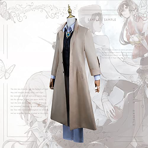 Set costume Dazai Osamu marrone con cappotto lungo - Replica di qualità superiore con taglie precise - immagine 6