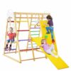 Set triangolo da arrampicata LIFEZEAL 8 in 1 per interni, struttura da arrampicata con scivolo in legno, Scala da arrampicata Altalena e Rocce da arrampicata, giochi per bambini da 3 anni