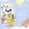 Set triangolo da arrampicata LIFEZEAL 8 in 1 per interni, struttura da arrampicata con scivolo in legno, Scala da arrampicata Altalena e Rocce da arrampicata, giochi per bambini da 3 anni - immagine 8