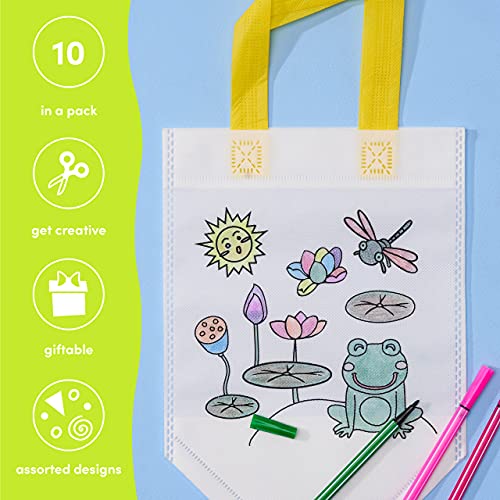 THE TWIDDLERS Kit di Borse da Colorare per Bambini - 10 Borsette da Colorare e 10 Pennarelli - immagine 4