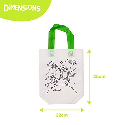THE TWIDDLERS Kit di Borse da Colorare per Bambini - 10 Borsette da Colorare e 10 Pennarelli - immagine 6