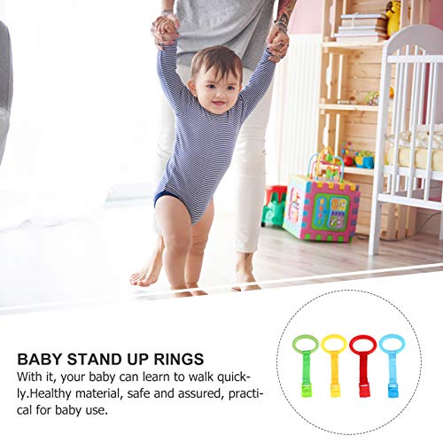 TOYANDONA 4 anelli per culla, anelli da appendere per lettino, per bambini, per appendere la culla, per bambini, per imparare a stare in piedi, per il box e i passeggini (colore assortito) - immagine 5