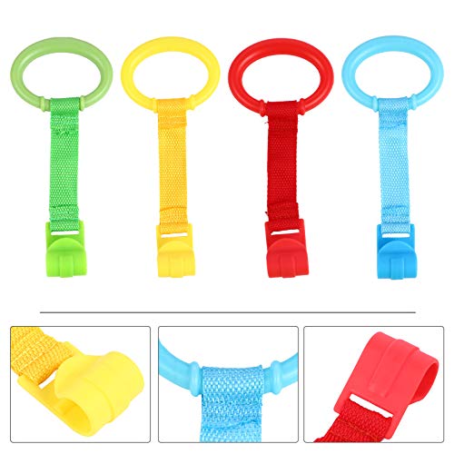 TOYANDONA 4 anelli per culla, anelli da appendere per lettino, per bambini, per appendere la culla, per bambini, per imparare a stare in piedi, per il box e i passeggini (colore assortito) - immagine 6