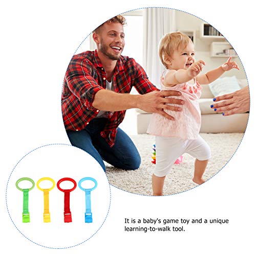 TOYANDONA 4 anelli per culla, anelli da appendere per lettino, per bambini, per appendere la culla, per bambini, per imparare a stare in piedi, per il box e i passeggini (colore assortito) - immagine 10