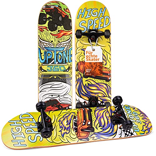 UpTone360 Skateboard  per bambini dai 6 anni in su, skateboard per mezzo  pipe e strada, portata fino a 150 kg, durevole e stabile, ideale per bambini,  adolescenti e ragazzi – Giochi