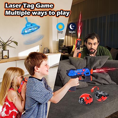 VATOS 4 IN 1 Laser Tag Guns Set, Mini Laser Guns a infrarossi per bambini con Drone Volante e Coccinella, Multiplayer LaserTag Indoor Outdoor Game per Ragazzi Ragazze Adulti - immagine 5