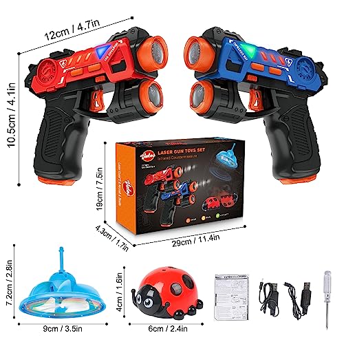 VATOS 4 IN 1 Laser Tag Guns Set, Mini Laser Guns a infrarossi per bambini con Drone Volante e Coccinella, Multiplayer LaserTag Indoor Outdoor Game per Ragazzi Ragazze Adulti - immagine 8