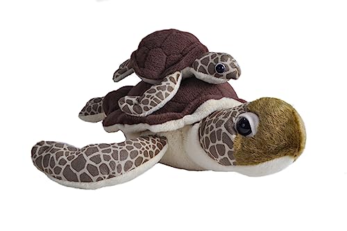 Wild Republic Mom And Baby Tartaruga Marina Verde, Peluche Animali, Peluche Mamma E Cucciolo, Regalo Per Bambini, Imbottitura Realizzata Partendo Da Bottiglie Riciclate, 38 cm