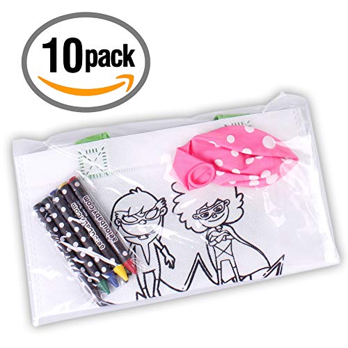 aeioubaby.com Borsette da Colorare | Bustine singole con 5 Colori a Cera e un Palloncino | Regalo per bambini per le feste e i compleanni - immagine 3