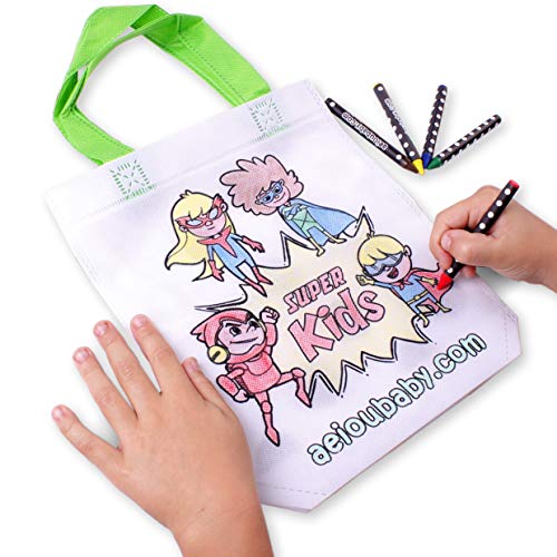 aeioubaby.com Borsette da Colorare | Bustine singole con 5 Colori a Cera e un Palloncino | Regalo per bambini per le feste e i compleanni - immagine 4