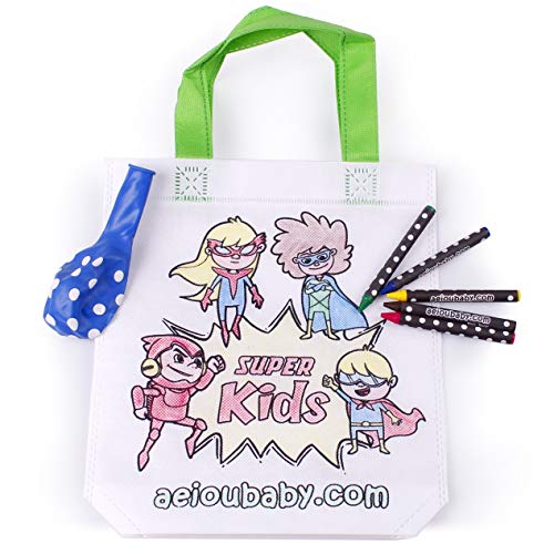 aeioubaby.com Borsette da Colorare | Bustine singole con 5 Colori a Cera e un Palloncino | Regalo per bambini per le feste e i compleanni - immagine 7