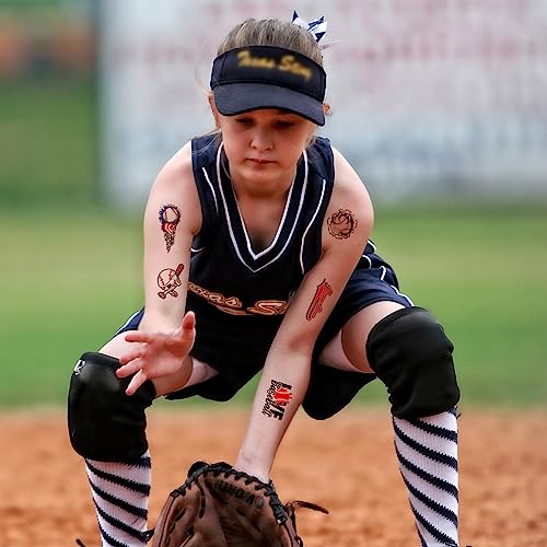 30pz Tatuaggi Temporanei di Baseball, Adesivi per Tatuaggi Sportivi Carini Tatuaggi Sportivi Temporanei per la Decorazione di Compleanno Ragazze Ragazzi Bambini Aula Premi Scolastici Premi - immagine 7