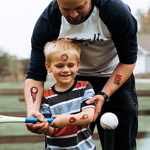 30pz Tatuaggi Temporanei di Baseball, Adesivi per Tatuaggi Sportivi Carini Tatuaggi Sportivi Temporanei per la Decorazione di Compleanno Ragazze Ragazzi Bambini Aula Premi Scolastici Premi - immagine 8