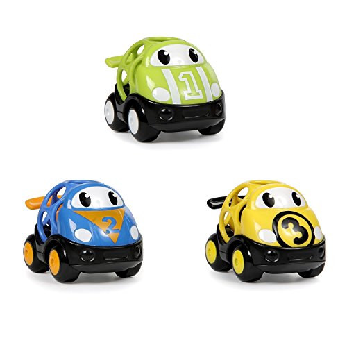 Bright Starts Oball 10864, Go Grippers Macchina da corsa, Confezione da 3, Multicolore
