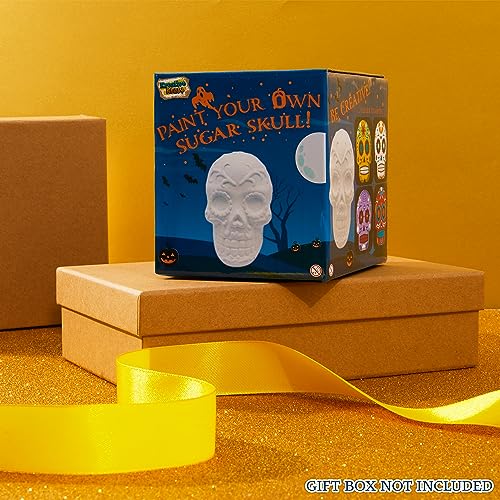 Kit Lavoretti Creativi Per Bambini - Set Pittura Bambini con Figurine di Gesso da Dipingere e Colori Acrilici Lavabili - Gioco Creativo Halloween - Strega Vampiro Zucca da Colorare - immagine 3