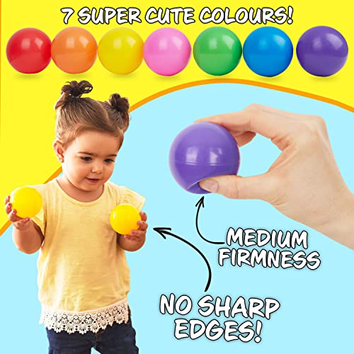 KreativeKraft Palline Colorate per Bambini Palline per Bambini 6 cm Palline Per Piscina Bambini Palline Morbide Sensoriali Neonato Palline di Plastica Box Cesta Tenda - immagine 5
