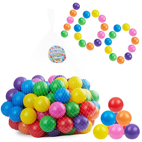 KreativeKraft Palline Colorate per Bambini Palline per Bambini 6 cm Palline Per Piscina Bambini Palline Morbide Sensoriali Neonato Palline di Plastica Box Cesta Tenda