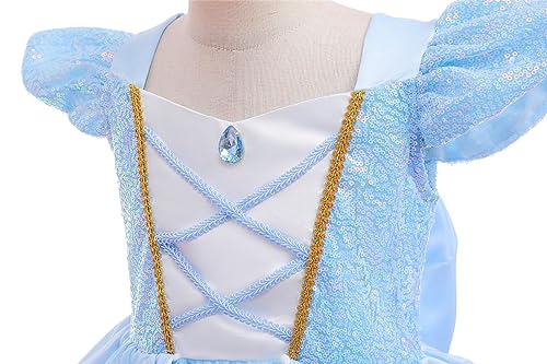 Lito Angels Vestito Costume da Principessa con Accessori per Bambina Ragazza Taglia 2-10 Anni, Cenerentola/Belle - immagine 5
