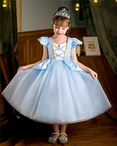 Lito Angels Vestito Costume da Principessa con Accessori per Bambina Ragazza Taglia 2-10 Anni, Cenerentola/Belle - immagine 7