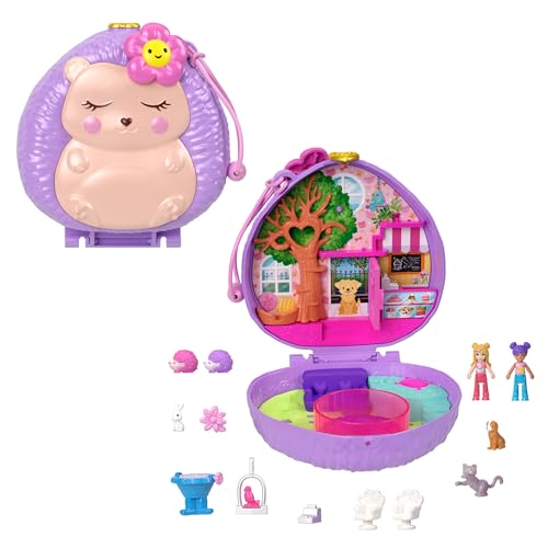 Polly Pocket Corgi Cuddles Compact with Pet Hotel Theme, Micro