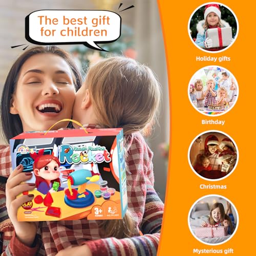 ZZQVIP Formine per Plastilina, 47PCS Argilla da Modellare Include 12 Vasetti Plastilina, Macchina per Tagliatelle, Creativi per Pasta da Modellare per Auto e Animali, Regalo per 2 ai 10 Anni - immagine 8