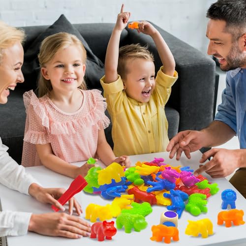 ZZQVIP Giochi Montessori 3 4 5 6 Anni, 36 Pezzi Giocattoli di Classificazione dei Colori degli Animali con Tazze, Clip e Dadi, Abilità Motorie Giocattolo per Bambini Regalo Ragazzo Ragazza 3-5 Anni - immagine 5