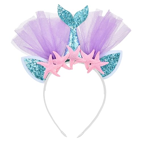 Balinco Costume da sirena, travestimento da sirena, ragazze, donne, bambini, fascia per capelli, cerchietto per capelli, copricapo, accessorio per carnevale, Taglia unica
