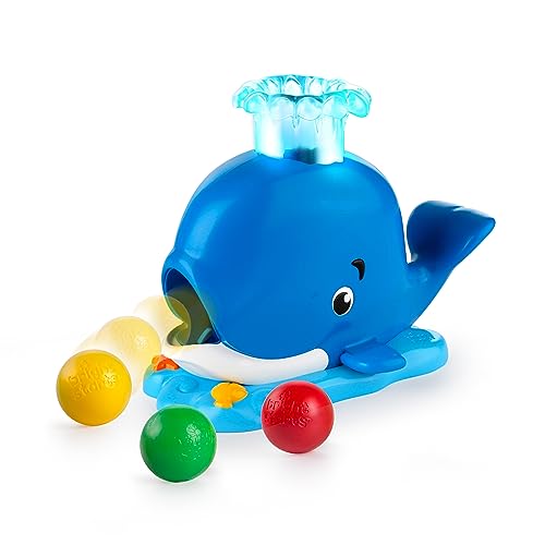 Bright Starts Silly Spout Whale Balla Popper Giocattolo di attività musicale con luci e suoni, 3 palline, sviluppo precoce, bambini di età compresa tra 6 e 12 mesi