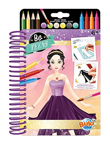 Buki France- Be Teens Glitters-Unicorno Gioco Pittura Diamanti, Colore, DP002 & Blocco Moda Abiti da Sera, CM102 - immagine 6