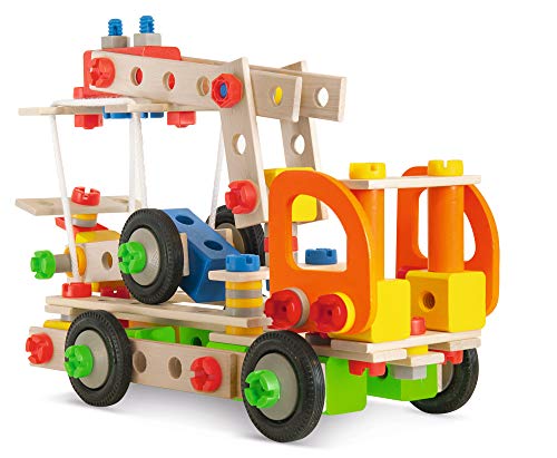 Eichhorn- 4 Varianti di Modello: Fur, Jeep, Camion e rimorchi, 170 Pezzi, FSC 100%, Legno di faggio, plastica, BSK, 6J+ Made in Germany, Multicolore, 100039094 - immagine 6